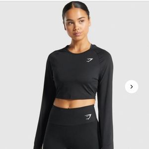 Gymshark Training Long Sleeve Crop Top XS Black